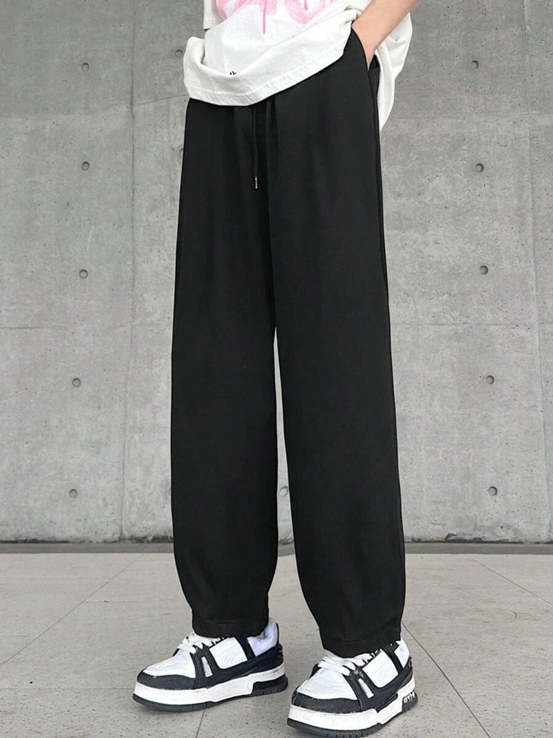 FLYNOFF Black Korean Look Loose Fit Men's Track Pant - Image 3